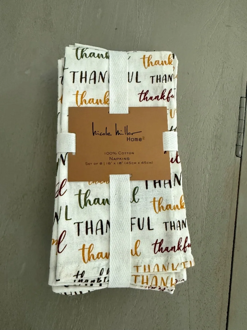 Nicole Miller Home Fall Set of 8 Napkins; NWT